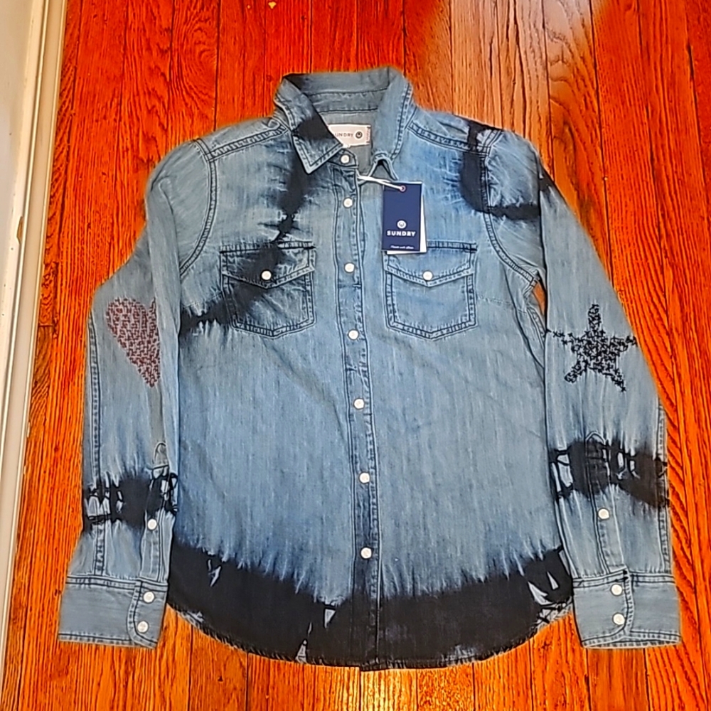 Sundry wash denim tiedye, NWT